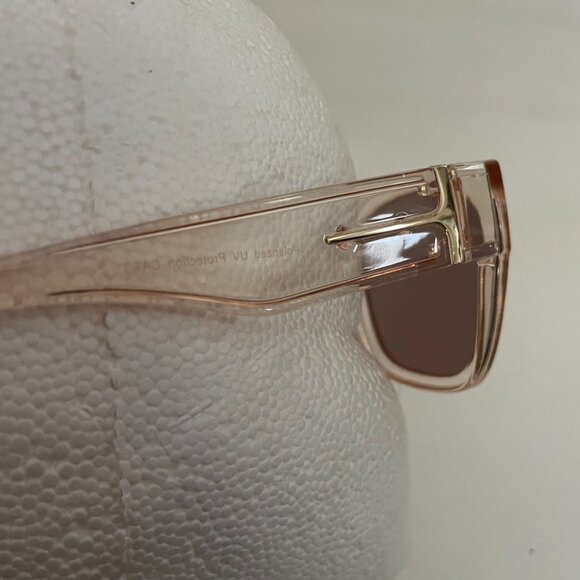 Transparent Nude Square Polarized Sunglasses - Picture 3 of 13